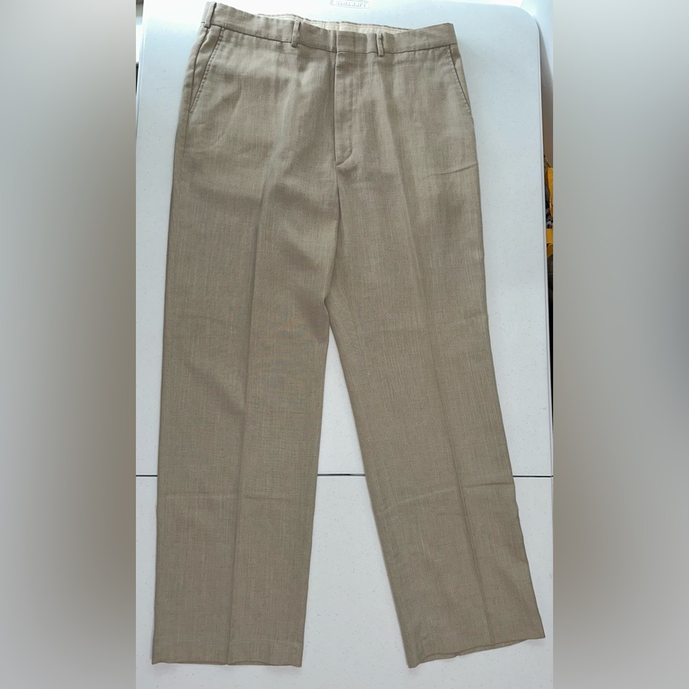 Farah Tan Men'sFlax Dress Pants Trouser See photo measurements for size